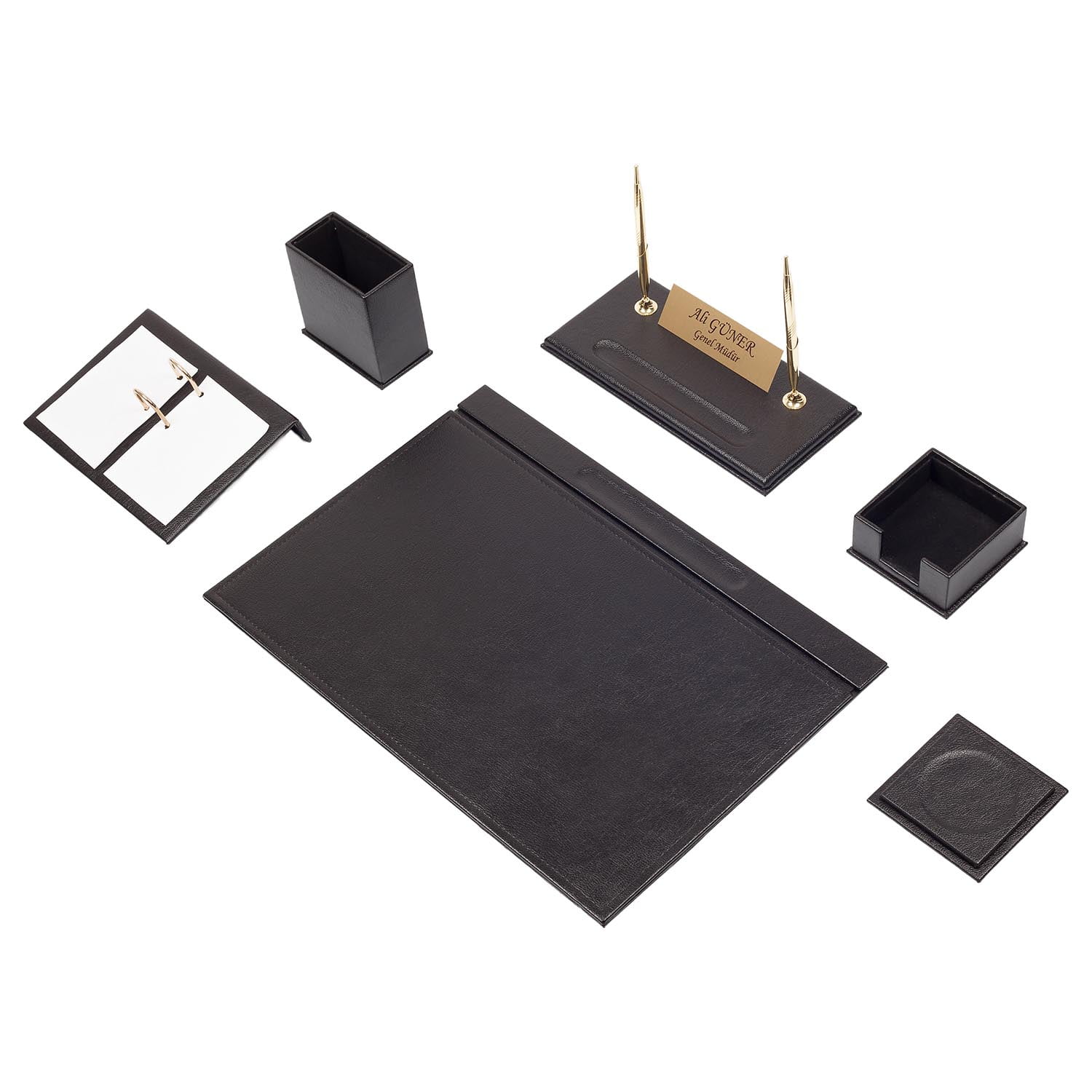 Desk Organizers And Accessories 8 pcs-Office Desk Accessories-Desk Organizer Set-Desk Pads & Blotters-Office Organizer Set-Leather Desk Organizer