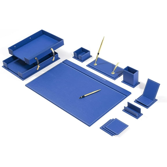 Desk Organizers - Desk Accessories - Leather Desk Organizer - Bonded Leather Set - Office Desk Accessories - Home Office Accessories - Desk Supplies - Leather Desk Set - Office Accessories