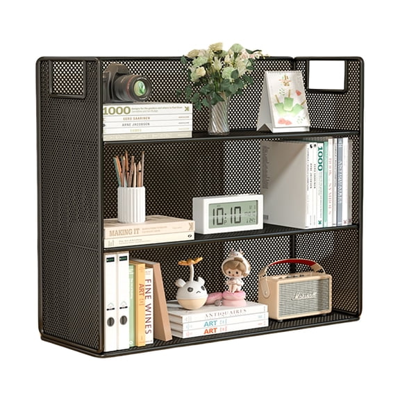 Desk Organizers Storage Stand Metal Mesh File Organizers Multi Tiered Mesh Bookshelf Book Storage Display Shelf Rack