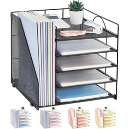 Stackable Desk Trays 4 Pack Clear Plastic Stackable Desk File Organizer ...