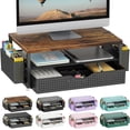 thumbnail image 1 of Desk Organizers and Accessories, Monitor Stand with Drawer and 2 Pen Holder, Desktop Organizer Suitable for Offices and Dormitories (Pink), 1 of 6