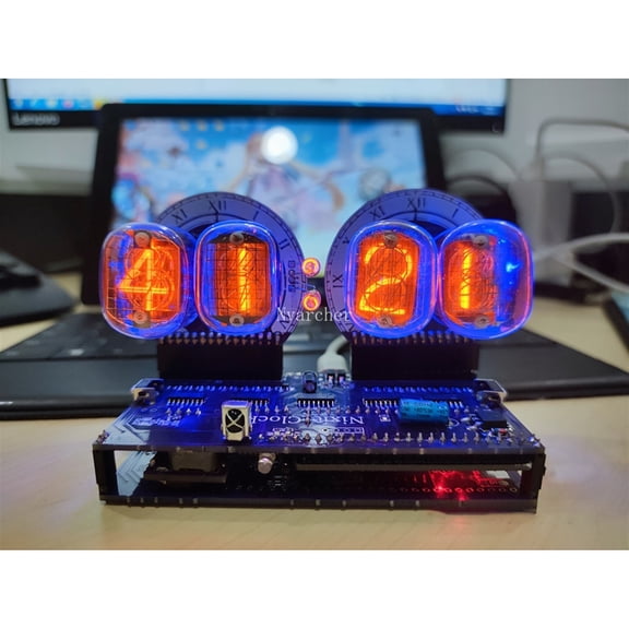 Desk Ornament QS27-1 Glow Tube Glow Tube Clock Accurate Freestanding Clock
