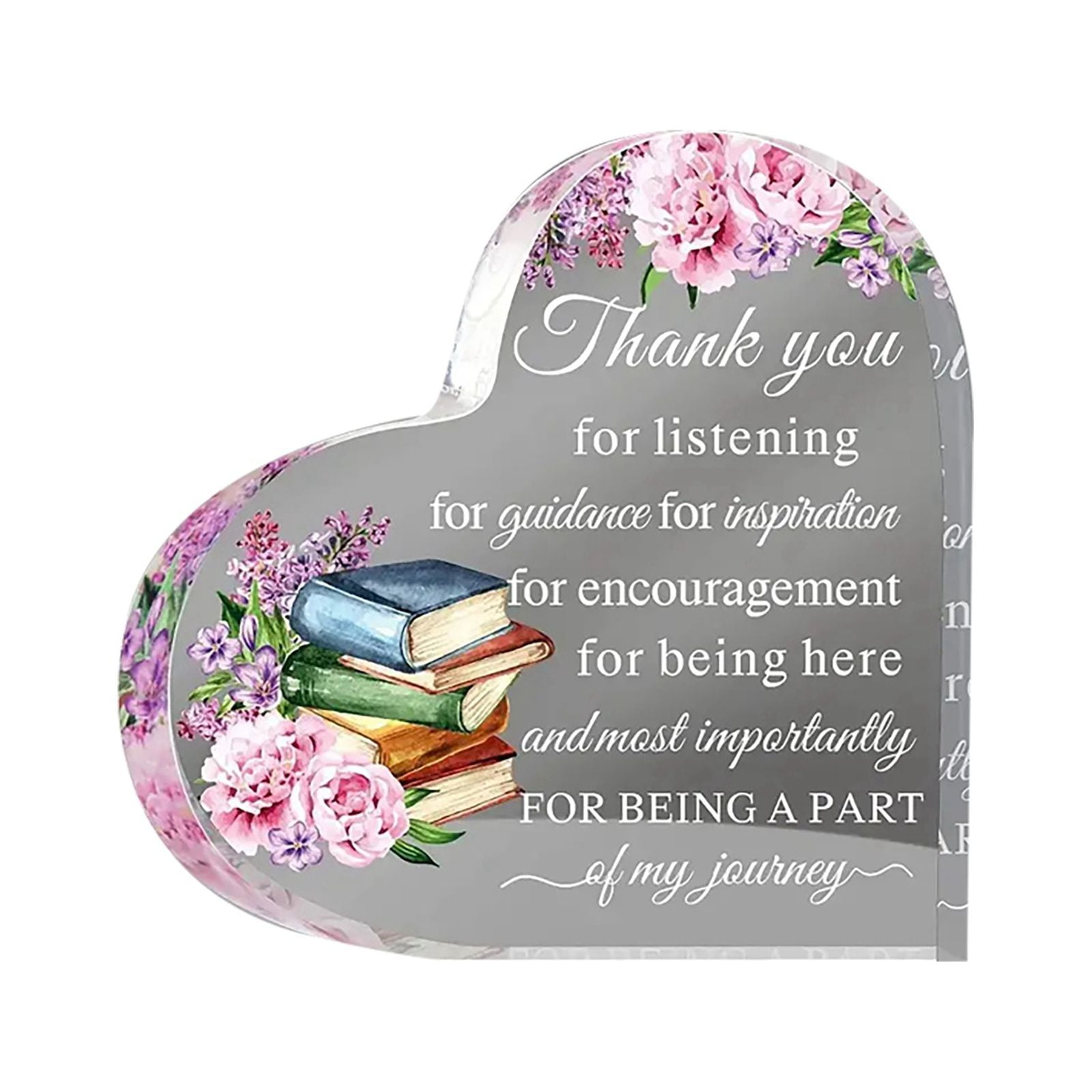 Desk Ornaments For Men Heart Shaped Acrylic Plaque Mother's Day Gift