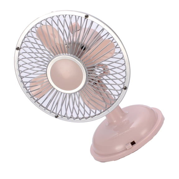 Desk Oscillating Small Fan Retro 2-Speed USB/AA Power Desk Fan 5.7inch Table Fan for Work Dormitory