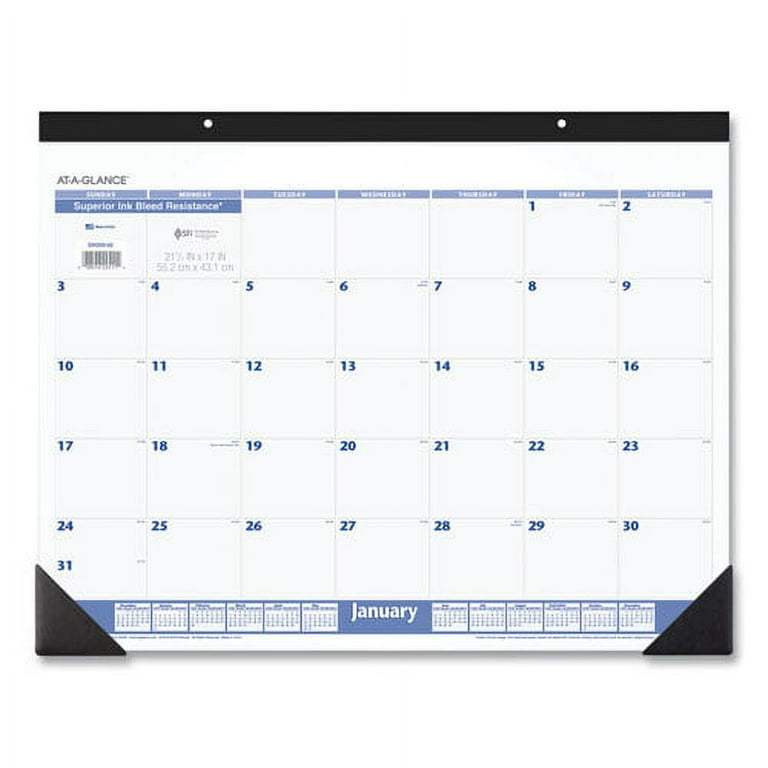 Desk Pad, 22 x 17, White Sheets, Black Binding, Black Corners, 12-Month (Jan to Dec): 2024 Desk Pad, 22 x 17, White Sheets, Black Binding, Black Corners, 12-Month (Jan to Dec): 2024