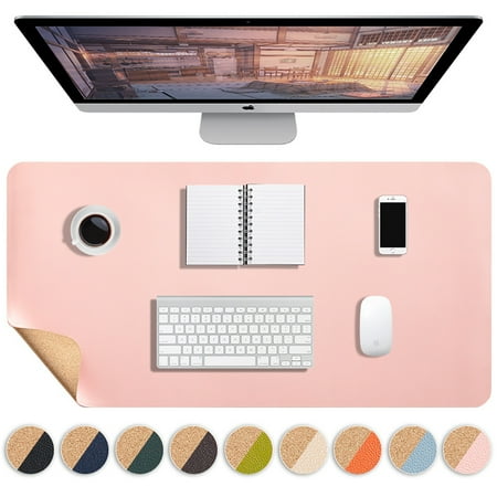 Desk Pad, 23.6 X11.8 in Extended Gaming Mouse Pad, Desk Keyboard Mat, Waterproof Desk Writing Pad, Desk Pad Protector for Office and Home,Pink