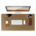 thumbnail image 1 of Desk Pad, 23.6" x 13.8" PU Leather Desk Mat, M Extended Mouse Pad, Waterproof Desktop Blotter Protector, Non-Slip Ultra Thin Small Laptop Keyboard Writing Mat for Office Home, 1 of 4