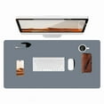 thumbnail image 1 of Desk Pad, 23.6" x 13.8" PU Leather Desk Mat, M Extended Mouse Pad, Waterproof Desktop Blotter Protector, Non-Slip Ultra Thin Small Laptop Keyboard Writing Mat for Office Home, 1 of 4