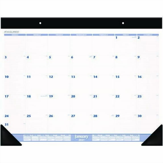 Desk Pad, 24 x 19, White Sheets, Black Binding, Black Corners, 12-Month (Jan to Dec): 2026 | Bundle of 10