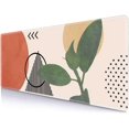 thumbnail image 1 of Desk Pad, Boho Abstract Art Large Mouse Pad, Non-Slip Rubber Base Mousepad with Stitched Edges, Keyboard Mouse Mat Desk Pad for Women Men Work, Laptop, 31.5 X 11.8 Inch, Modern Abstract Art Leaves, 1 of 6