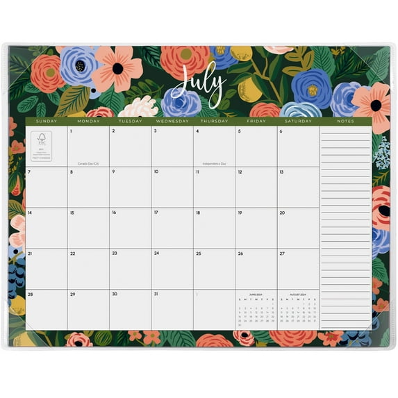 Desk Pad Calendar 2024-2025, Academic 18 Months 2024 Calendars for Home School and Office, 22" x 17"