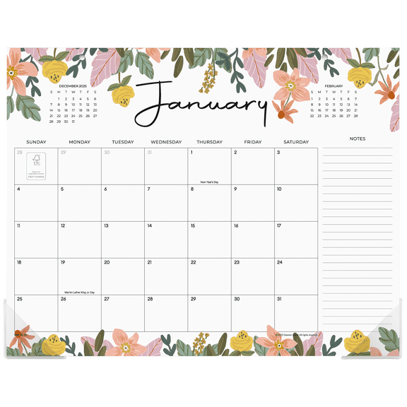 Desk Pad Calendar 2025-2026, Academic 18 Months Calendars for Home School and Office,15" x 12"