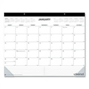 Desk Pad Calendar, 22 x 17, White/Black Sheets, Black Binding, Clear Corners, 12-Month (Jan to Dec): 2024 | Bundle of 10 Each