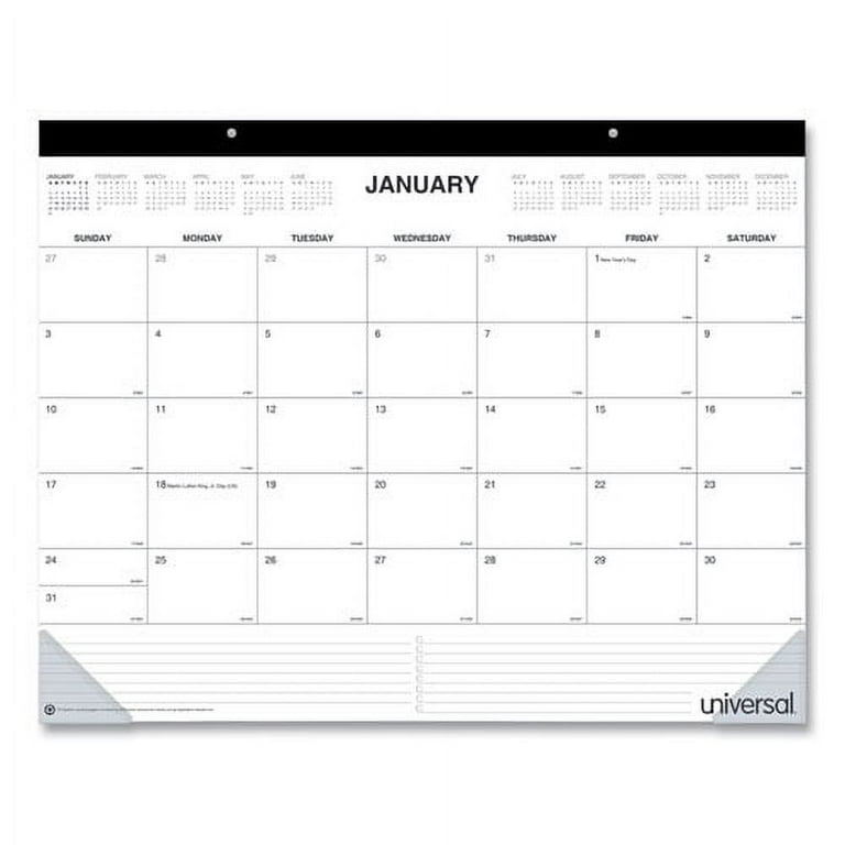 Desk Pad, 22 x 17, White Sheets, Black Binding, Black Corners, 12-Month (Jan to Dec): 2024 Desk Pad, 22 x 17, White Sheets, Black Binding, Black Corners, 12-Month (Jan to Dec): 2024
