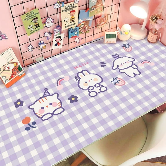 Desk Pad, Cute Cartoon Table Cover Desk Mat Water Repellent Protector Blotter Mouse Pad for Writing, Laptop, Desktop for Kids Girls (40cm*60cm, Animals)