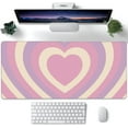 Desk Pad, Cute Retro Hearts Pattern Extended Large Gaming Mouse Pad for