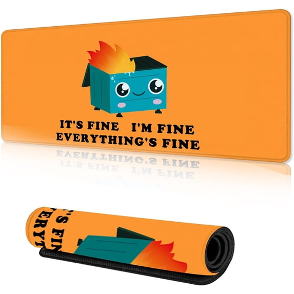 Desk Pad,Dumpster Fire Gaming Mouse Pad,Computer Desk Mat Keyboard with Non Slip Base for Home Office,Extended Large Size 35.4''''×15.7''''