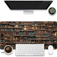 thumbnail image 1 of Desk Pad, Fantasy Shelves Desk Mat, Shelves Full of Books Large Gaming Mouse Pad for Desk, 31.5"x11.8" Extended Big Computer Keyboard Mouse Pad with Non-Slip Base and Stitched Edge, 1 of 13
