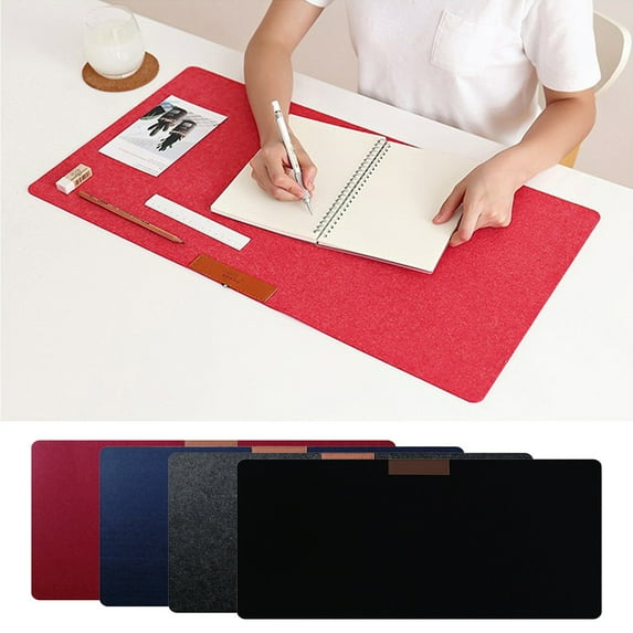 Desk Pad Felt, Table Cover Desk Mat Soft Smooth Protector Blotter Mouse Pad Mug Cup for Writing, Gaming, Laptop, Desktop at Academic, Office, Home (Red, 8 Sizes Available)
