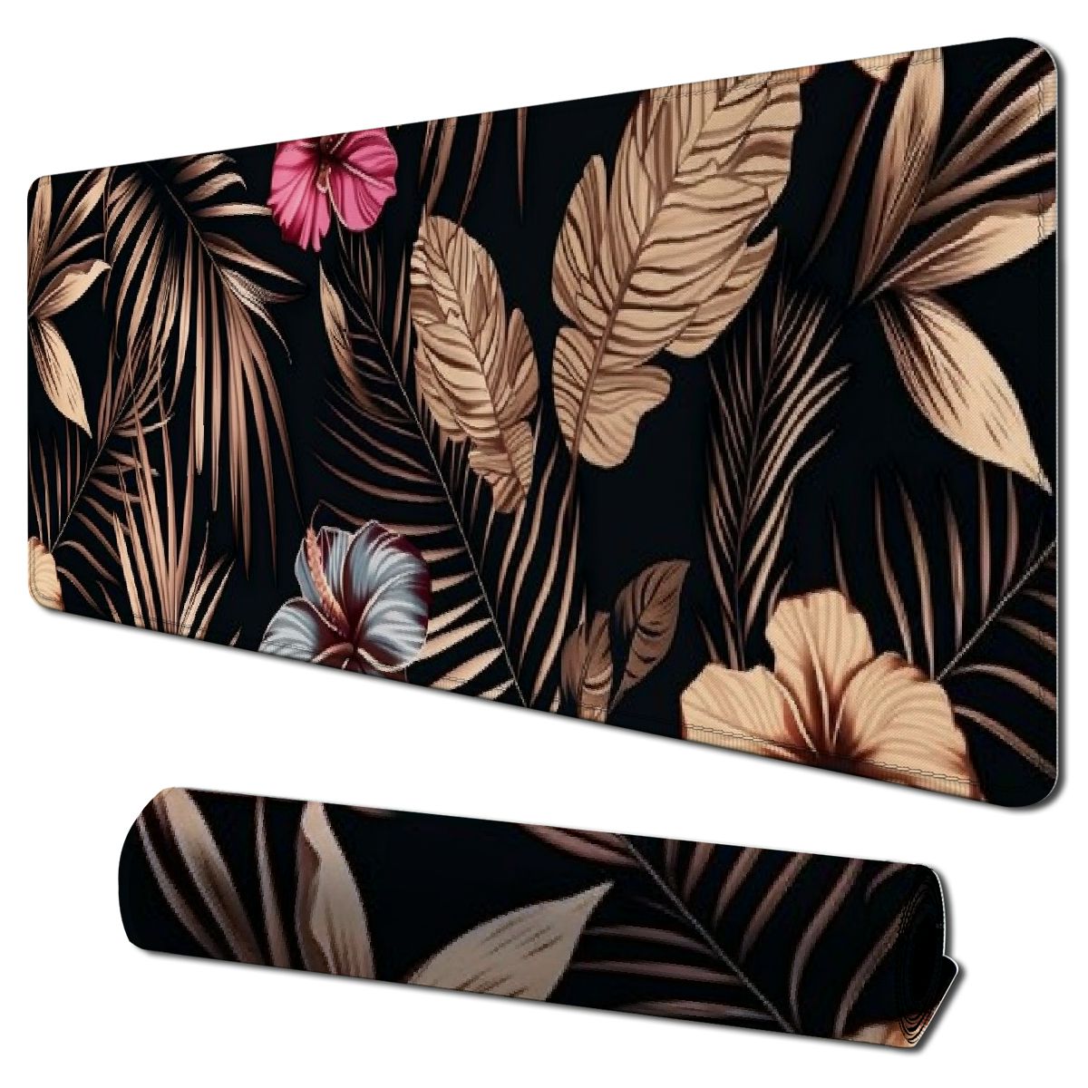Desk Pad, Gold Palm Leaves Large Mouse Pad, Mouse Mat Anti Slip Rubber ...