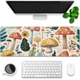 thumbnail image 1 of Desk Pad, Hand Drawn Charming Mushroom and Leaves Extended Gaming Mouse Pad Large, 31.5"x11.8" Big Mouse Pad with Non-Slip Base and Stitched Edge, Long Computer Keyboard Mouse Mat for Home Office Work, 1 of 6