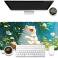 thumbnail image 1 of Desk Pad, Happy Fat Cat Desk Mat, Cute Anime Cat Large Gaming Mouse Pad for Desk, 31.5"x15.7" Extended Big Computer Keyboard Mouse Pad with Non-Slip Base and Stitched Edge, 1 of 6