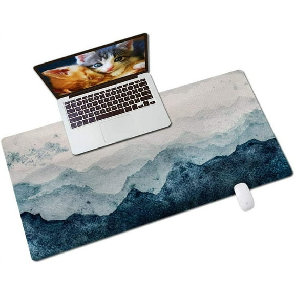Desk Pad Large Keyboard and Mouse Pad for Laptop Computer, Desk Cover Protector, Desk Décor Accessories for Office Home Work Writing Gaming 31.5" x 15.7" - Watercolor Mountain