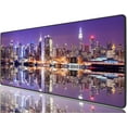 thumbnail image 1 of Desk Pad Mat Gaming Mouse Pads with Coasters, Stitched Edges Design Mouse Pad XXL Large Mouse Pad for Laptop Computers Chicago Skyline Scene at Night Desk Writing Mat for Office & Home 31.5x 11.8, 1 of 6