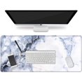 thumbnail image 1 of Desk Pad, Office Desk Mat 35.4" ×15.7" Large Gaming Mouse Pad Durable Extended Computer Mouse Pad Water-Resistant Thick Writing Pads with Non-Slip Rubber Base for Office Home，Blue&White Marble, 1 of 8