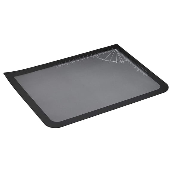 Desk Pad Organizer 17x22", Lift-Top Desk Mat with Rulers - Black/Clear Office Desk Protector, Document Storage, Non-Glare Writing Surface, Recycled Non-Skid Base 17" x 22"