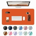 thumbnail image 1 of Desk Pad, PU Leather Non-Slip Desk Mat Large Mouse Pad for Desktop, Waterproof Laptop Computer Writing Mat for Office, Home, Work, Gaming (31.5" x 15.8", Orange), 1 of 8
