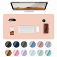 thumbnail image 1 of Desk Pad Protector, Mouse Pad, Non-Slip Computer Mat for Desk, PU Leather Office Desk Mat for Home & Office, Waterproof Laptop Desk Blotter for Keyboard and Mouse (35.4" x 17.7", Pink), 1 of 8
