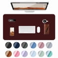 thumbnail image 1 of Desk Pad Protector, Mouse Pad, Non-Slip Computer Mat for Desk, PU Leather Office Desk Mat for Home & Office, Waterproof Laptop Desk Blotter for Keyboard and Mouse (35.4" x 17.7", Brown), 1 of 8