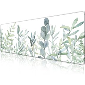 Desk Pad Protector,Mouse Pad with Non-Slip Rubber Base,Textured & Waterproof Mousepad with Stitched Edges,Large Desk mats for Computers,Laptop,Gaming,Office & Home,31.5 x 11.8 in,Grass