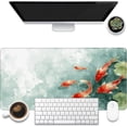 thumbnail image 1 of Desk Pad, Watercolor Koi Fish Desk Mat, Koi Fish in Pond Large Gaming Mouse Pad, 31.5"x11.8" Extended Big Computer Keyboard Mouse Pad with Non-Slip Base and Stitched Edge, 1 of 13