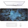 thumbnail image 1 of Desk Pad, XL Extended Large Gaming Mouse Pad 31.5 x 11.8 Inch, Waterproof Mousepad with Stitched Edges, Non-Slip Computer Keyboard Laptop Mat for Women Men Office Work, Silent Night Sky, 1 of 6
