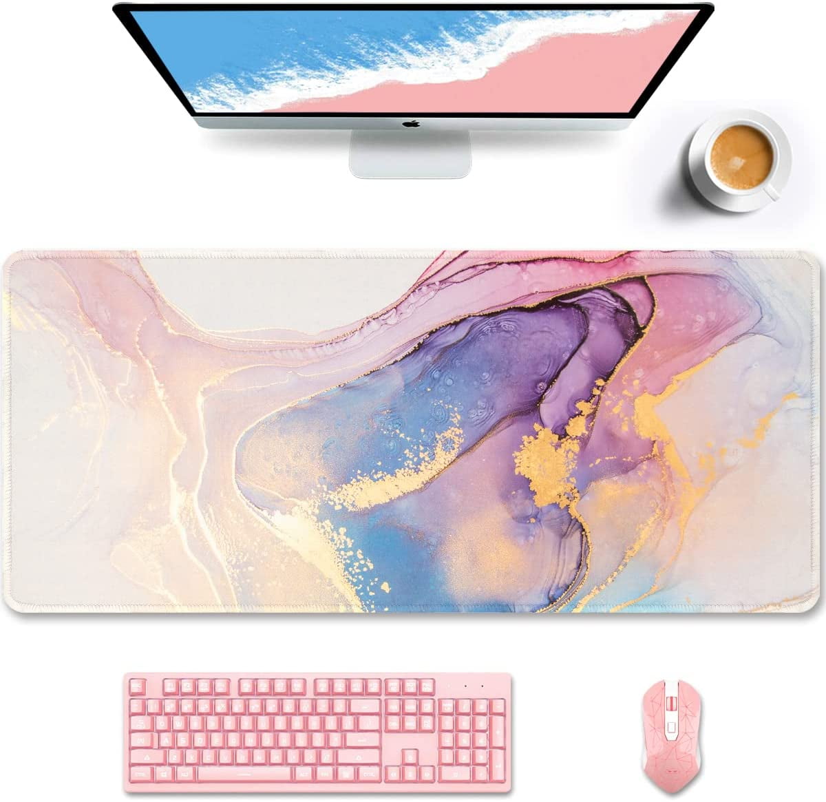 EooCoo Mouse Pad With Memory Foam Rest, 4mm Mouse Mat Mousepad With