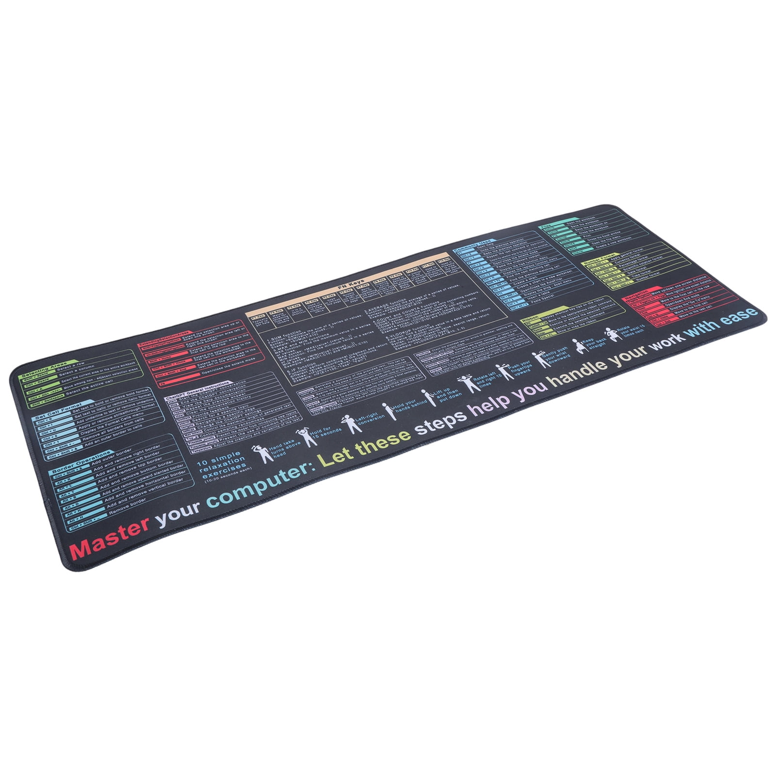 Desk Pad with Word Function Key Providing Spacious and Waterproof Surfaces for Office and Gaming