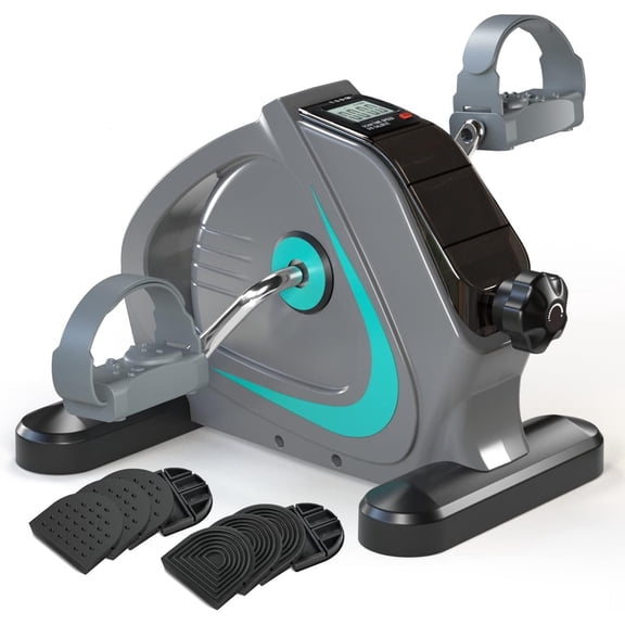 Under Desk  Pedal Exerciser Portable Mini  Exercise  with 5LBS Flywheel Sitting Peddler Exerciser for Seniors  and Arms Trainer Physical  Equipment Fitness Exercise Bicycle