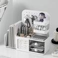 thumbnail image 1 of Desk Pegboard Organizer, Desktop Storage Box with Retractable Book Stand, Customizable Office Desk Organizer for Pens and Accessories, Student Desk Storage for Study Table and Home Workspace, 1 of 6
