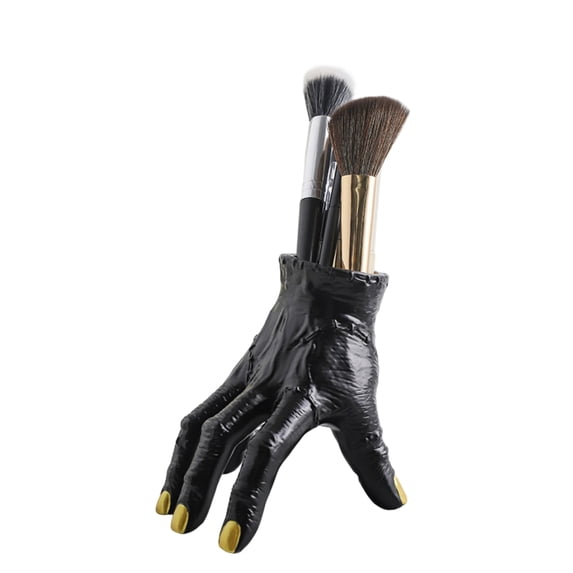 Desk Pen Holder, Black Hand Shaped Decor, 1 Piece Statue, For Home Office Makeup Brush Storage Decor