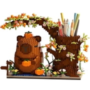 Desk Pen Holder Building Blocks Set, Cute Pumpkin,Animals,Flowers,Tree Building Bonsai Kit Gifts Toy Fun Crafts Model Kit for Kids & Adults Ages 8+