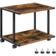 thumbnail image 1 of Under Desk Printer Stand, 2-Tier Industrial Printer Cart with Storage Shelf, Mobile Machine Holder Table Stand, for Home and Office, Rustic Brown and Black, 1 of 9