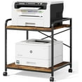 thumbnail image 1 of Under Desk Printer Stand - Large Printer Table with Adjustable Storage Shelf - 2 Tier Rolling Printer Cart with Wheels - Use for 3D, Laser, Home Office (Rustic Brown), 1 of 9