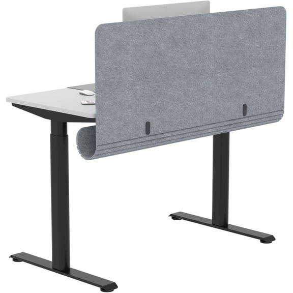 Desk Privacy Panel with Wire Management, 47.2 x 22.5 inch Sound Absorbing Felt Cubicle Desk Divider with Hidden Cord Organizer, Clamp or Screw Mount, Acoustic Partition for Office & Home