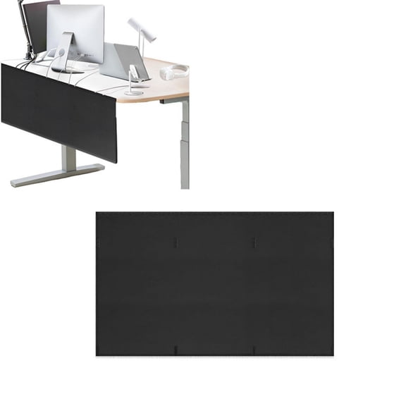 Desk Privacy Panel with Cable Management Pouch Self-Adhesive Desk Skirt for Hiding Wires Clutter & Personal Items in Home Office Workspace
