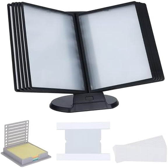 - Desk Reference Organizer Holder with Stand - 10 Pocket Desktop Binder System for Office, Classroom or Home$$Furniture