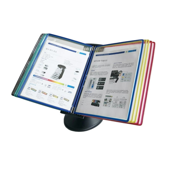 Desk Reference Organizers with Removable Storage Base 10 Pocket Reference Display Folder for Office Warehouse Workshop