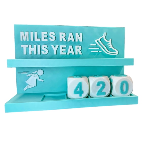 Desk Running Mileage For Recording Mileage Running Pedometer & Goal Fitness Motivation Display For Runners Training Strength Ornament Christmas Decorations Bulbs Colorful Ornament Set Christmas