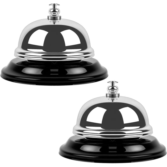 Desk Service Bell - 2 Pack Stainless Steel Call Bell for Office, Hotel, Reception & Classroom
